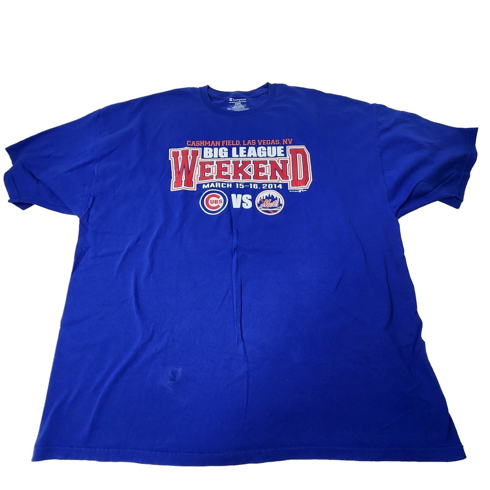 Chicago Cubs Vs. NY Mets Big League Weekend 3XL Shirt 2014 Champion Blue